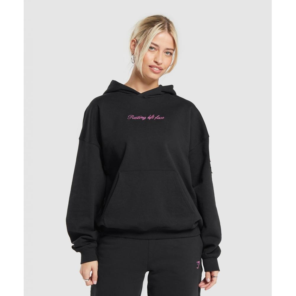 

Толстовка Gymshark Tattoo Oversized с капюшоном черного цвета B9a4d Bb2j XS