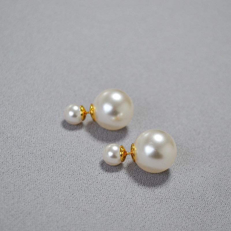 European & American High-End Imitation Pearl 925 Silver Stud Earrings