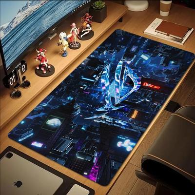 ROG Cyberpunk City Mouse Pad Large Computer Office Game Table Mat Rubber Anti-slip Stitched Keyboard Mats 90x40 XXL Desk Pads