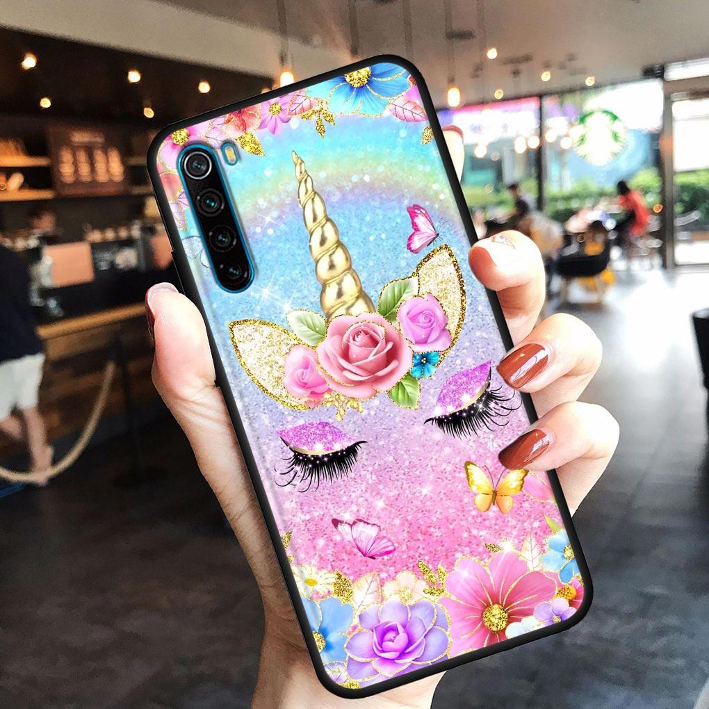 Cute Cartoon Rainbow Unicorn Animal Phone Case For Xiaomi Redmi 9 9C NFC 9T 10 10C 6 8 A K40 K50 Pro Plus Soft Shell Cover Cases