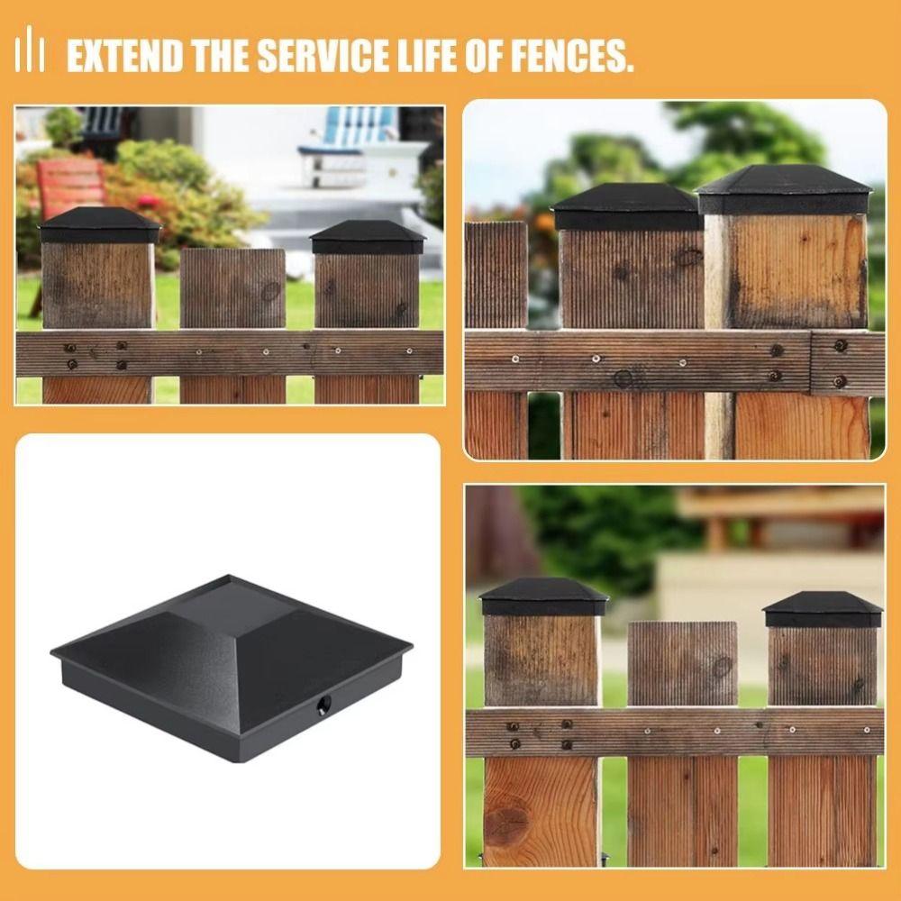 6Pcs Replacement Fence Post Cover Waterproof Fence Column Toppers Posts Top Protector Patio