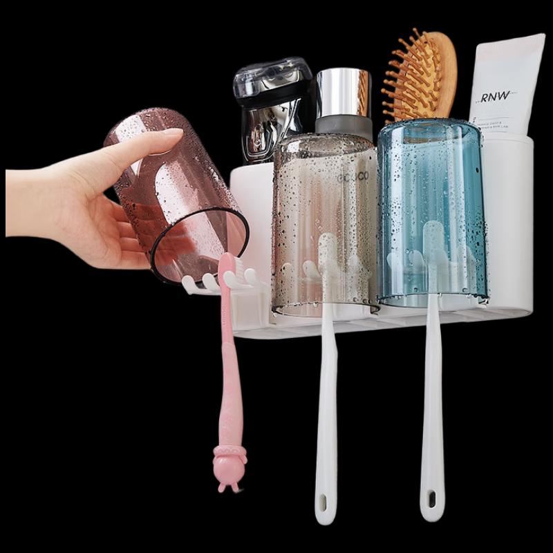 EKO Home Wall-Mounted 3-Person Toothbrush Holder Set