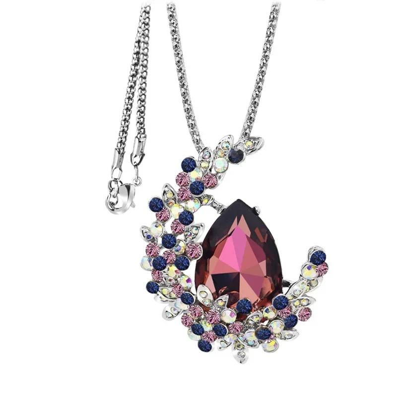 

Новое южнокорейское ожерелье в форме луны с бриллиантами, длинное, женственное, универсальное, цепочка для свитера с кристаллами, нишевый дизайн, стильный аксессуар