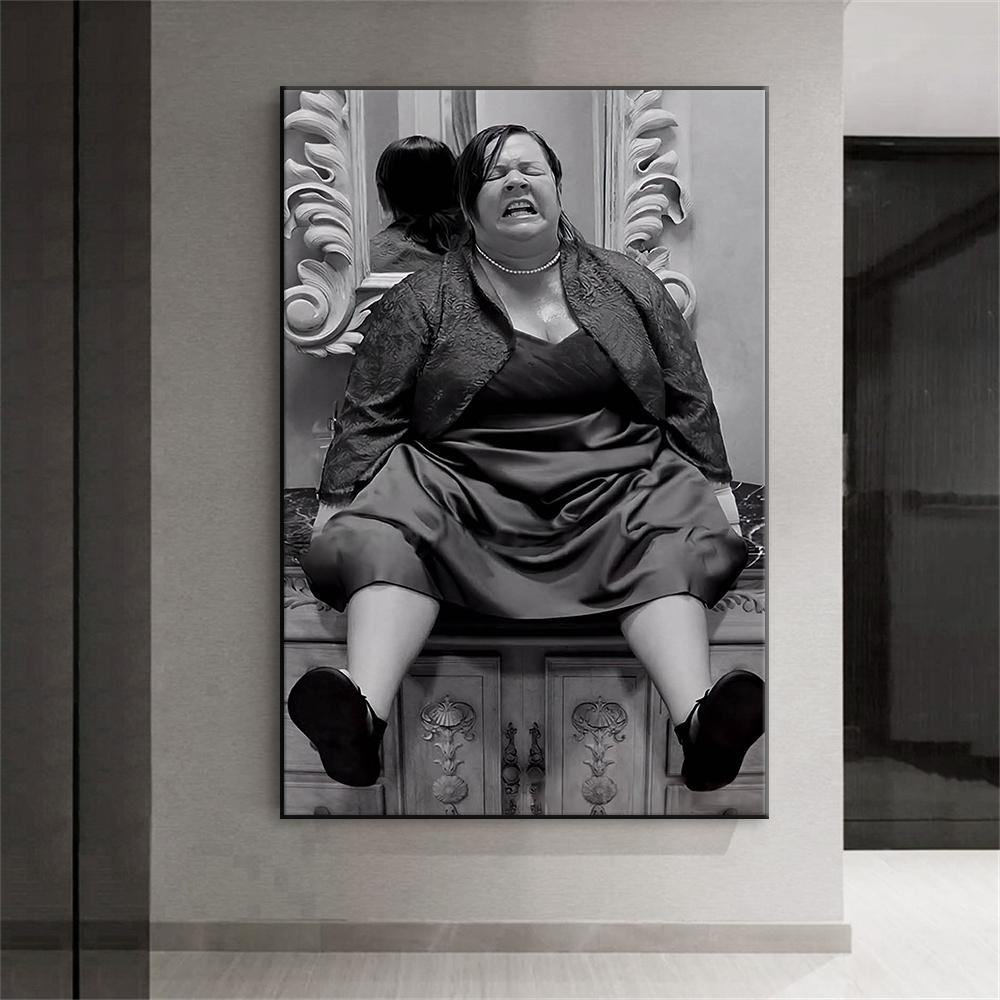 Poster Amuzant pentru Peretele Băii Imprimeuri cu Portrete Amuzante Artă Cinematografică Vintage Pictură pe Pânză Decorațiuni Negru și Alb pentru Toaletă