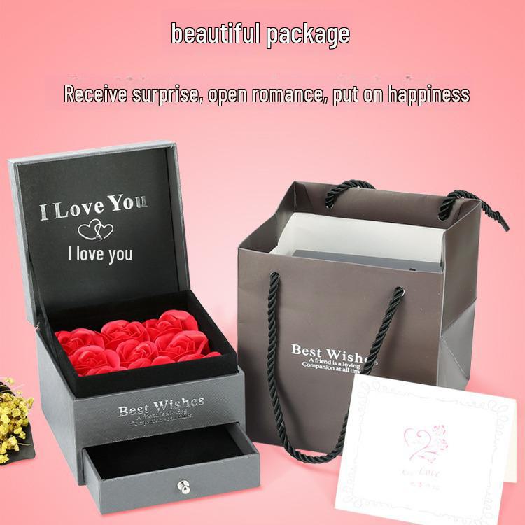 Yanxin 9 Roses Jewelry Gift Box – High-End Ring & Necklace Packaging