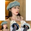 Elegant Lightweight Blue Denim Beret Hat For Women Perfect For Summer Wear