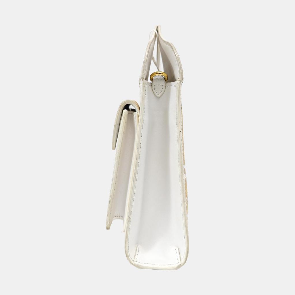[Pre-Owned] Pocket Bag Two-Tone Canvas And Leather Mini Shoulder Tote - Good #QD65SD