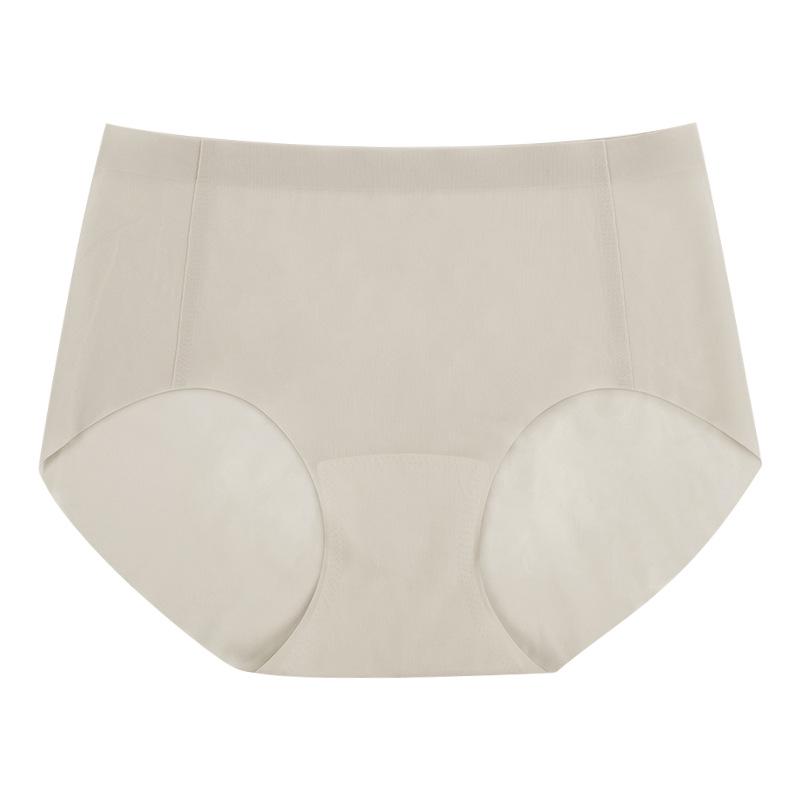 High-Quality Ice Silk Seamless Women's Panties with Antibacterial Cotton Crotch for Comfort and Peach Hips