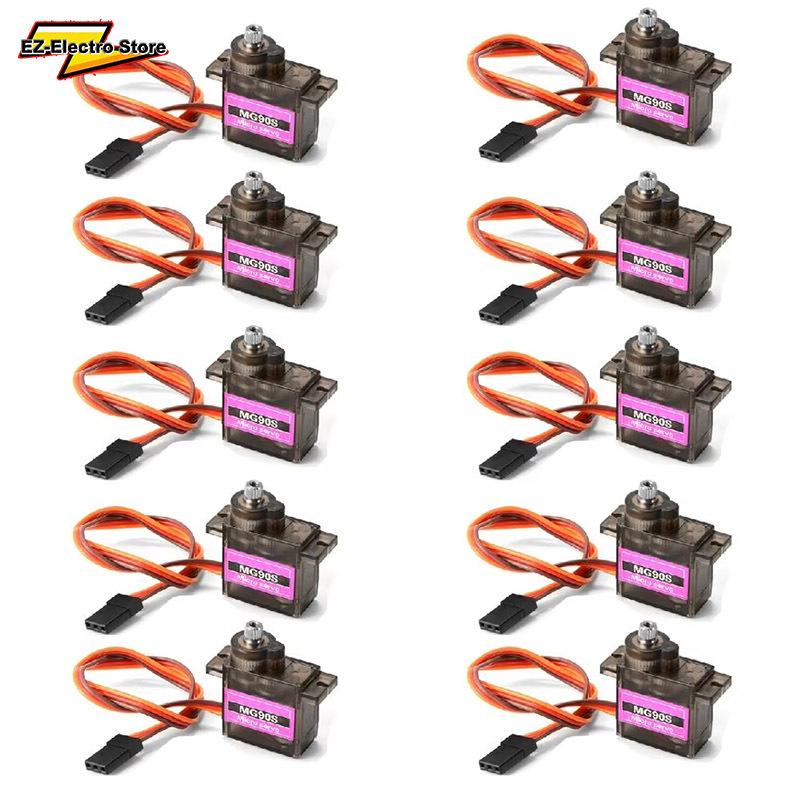 MG90S Servo 1/5/10/20 Pcs All Metal Gear 9g SG90 Upgraded Version For Helicopter Plane Boat Car MG90 9G Trex 450 RC Robot
