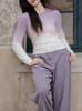 Purple Whisper Gradient Wool Knit Cardigan - 2025 Autumn French Style