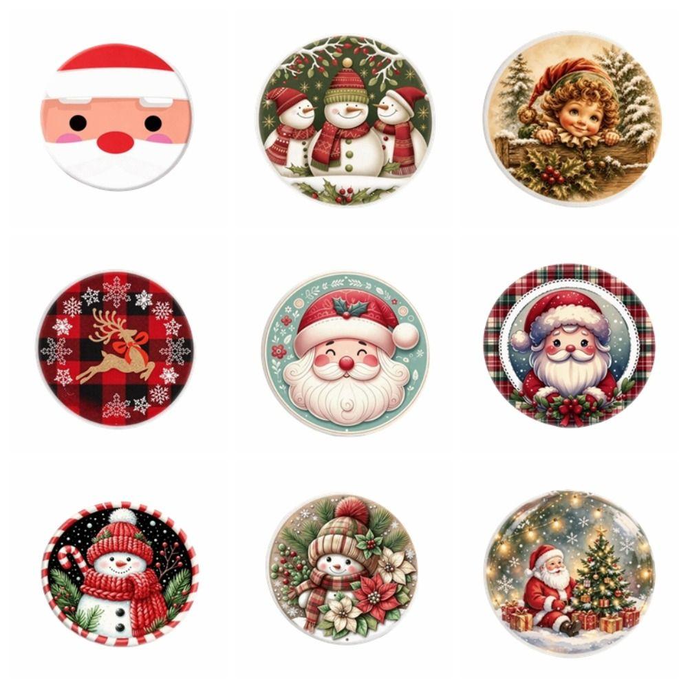Non-Slip Christmas Santa Coasters Reindeer Insulation Pad Snowman Ceramics Family Gathering
