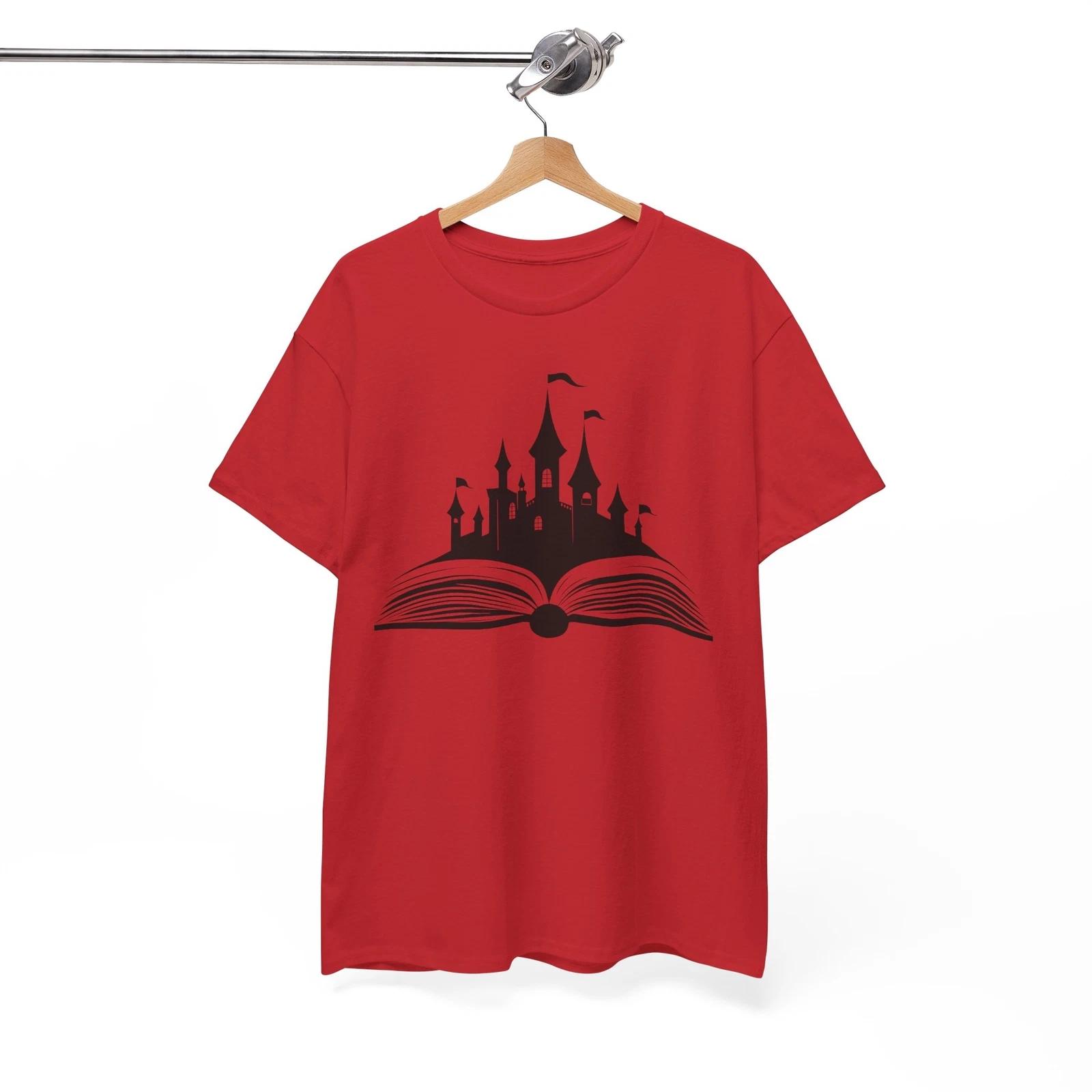 Fantasy Castle Book Shirt | Magical Creatures Shirt | Mythical Adventure T-Shirt L