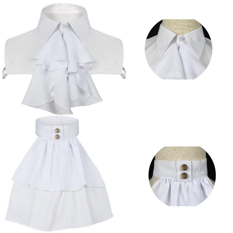 French Shirt Vintage False Collars White Lace Peter Pan Collar Unisex Medieval