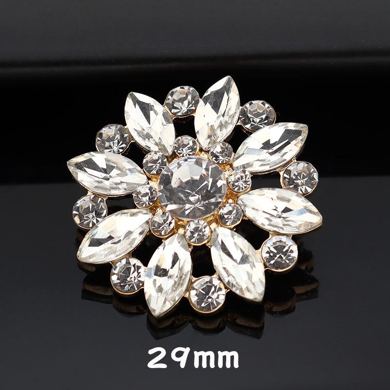 5 Stück High-End Metall Diamantenbesetzte Mantelknöpfe Kinder Pelzknöpfe Nerzknöpfe Mode Blütenblatt Strassknöpfe