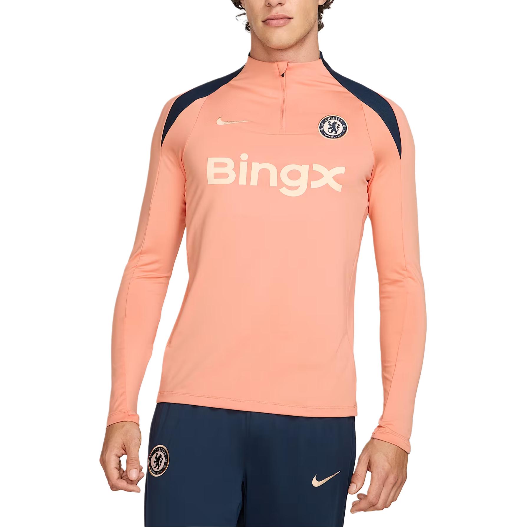 

Nike Slim Fit Stand Collar Long Sleeve T-Shirt Men Tops Light-Orange HJ3393-845 XL
