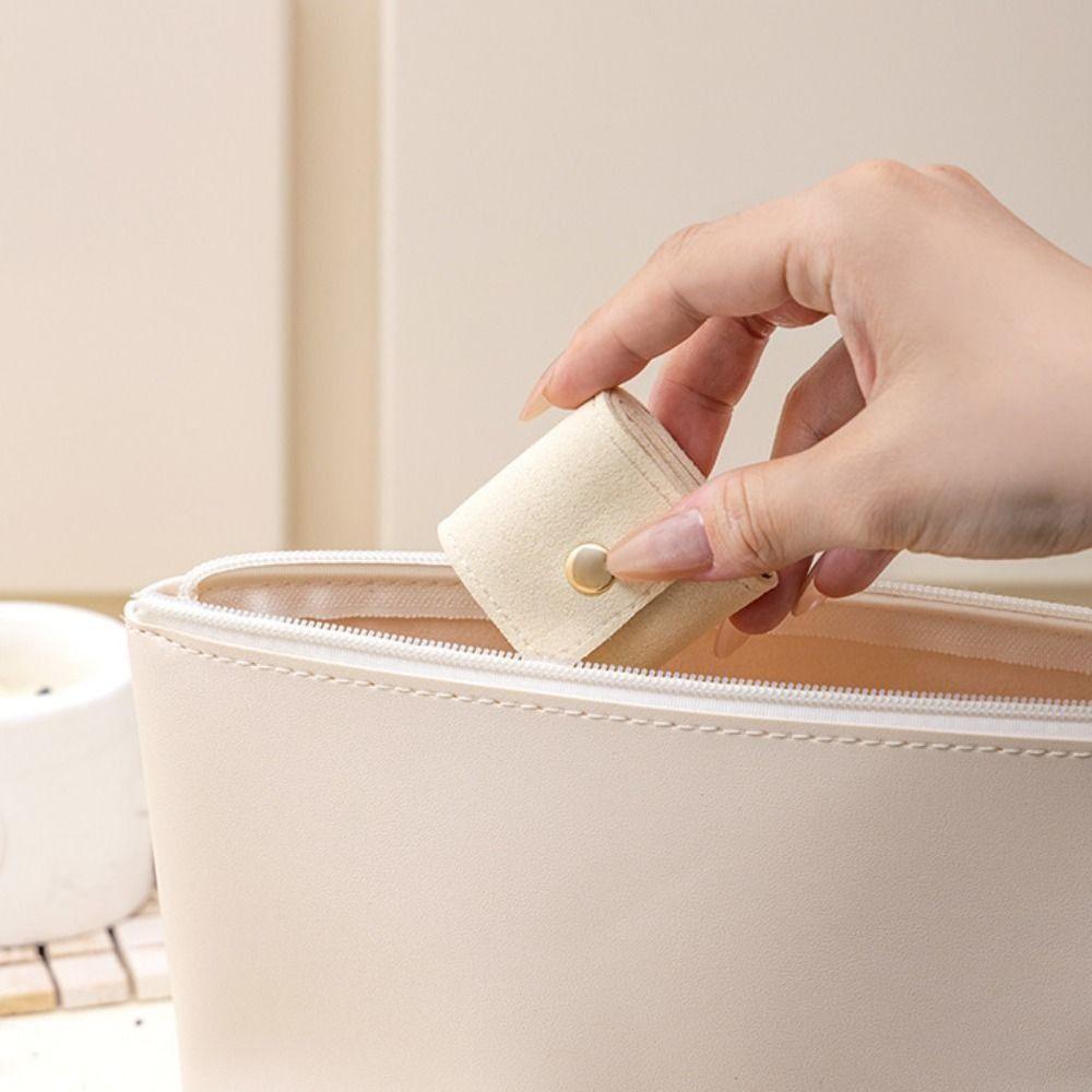 Mini Jewelry Pouch Flip Cover Storage Case Foldable Necklace Ring Packing Bag  Ring Storage Box