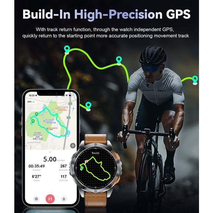 Montre connectée sport - ZOKKO - LIGE - GPS 6-systèmes - Appels Bluetooth HD - 1,43'' AMOLED