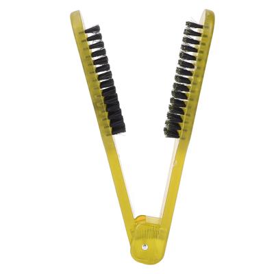 Brosse à Cheveux en Soies Antistatique Résistante à la Chaleur Double Face Peigne Jaune