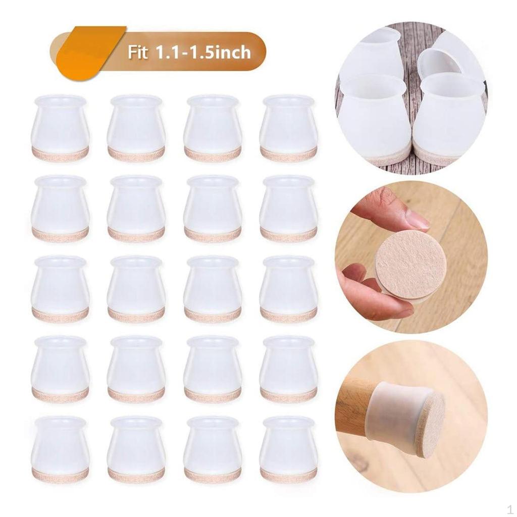 Leg Covers to Floors, 20 Pcs Non- Silicone Caps, for Floor Scratches and Noise