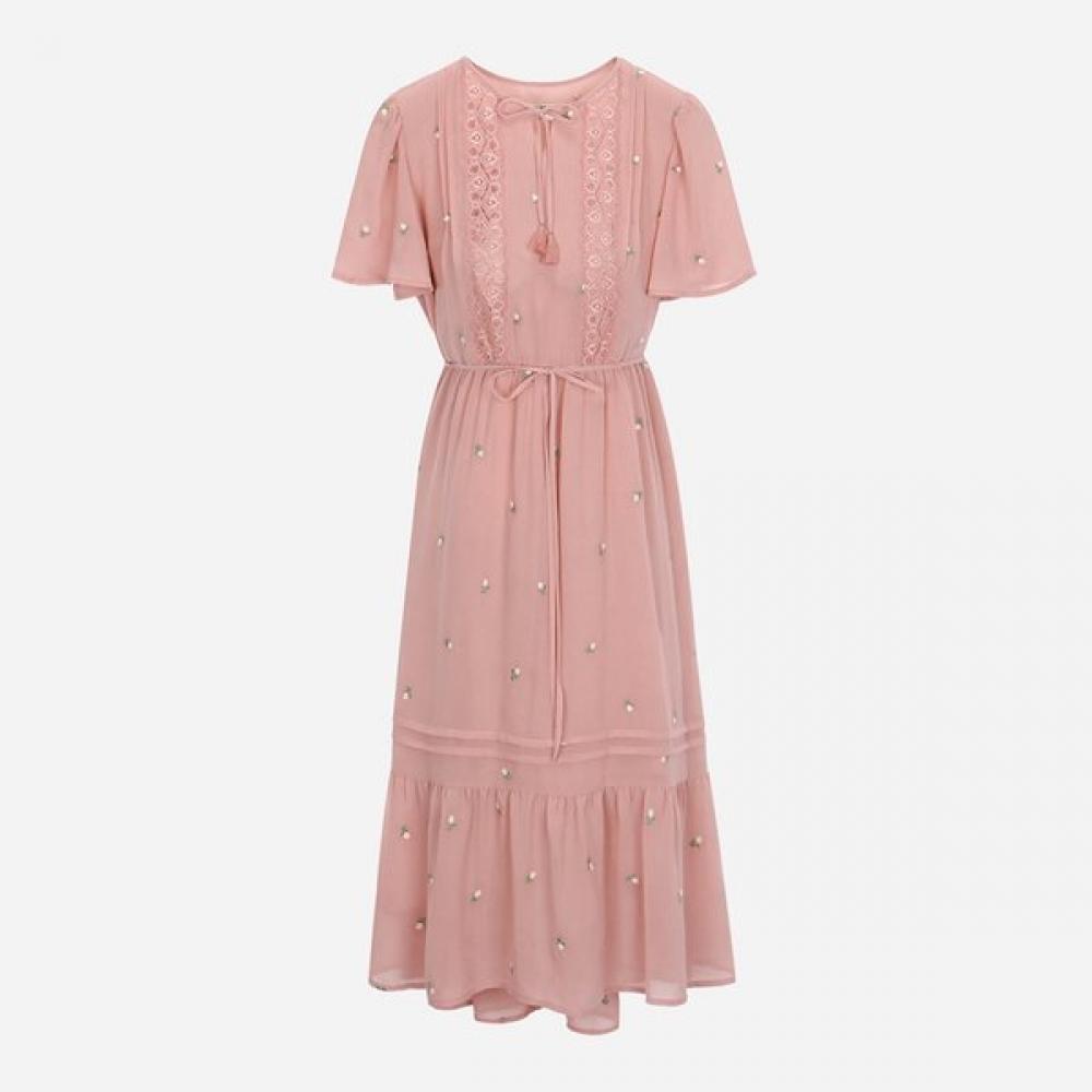 

Thursday Island Chiffon Flower Allover Embroidery Dress T256mop141w pink (PK)/S
