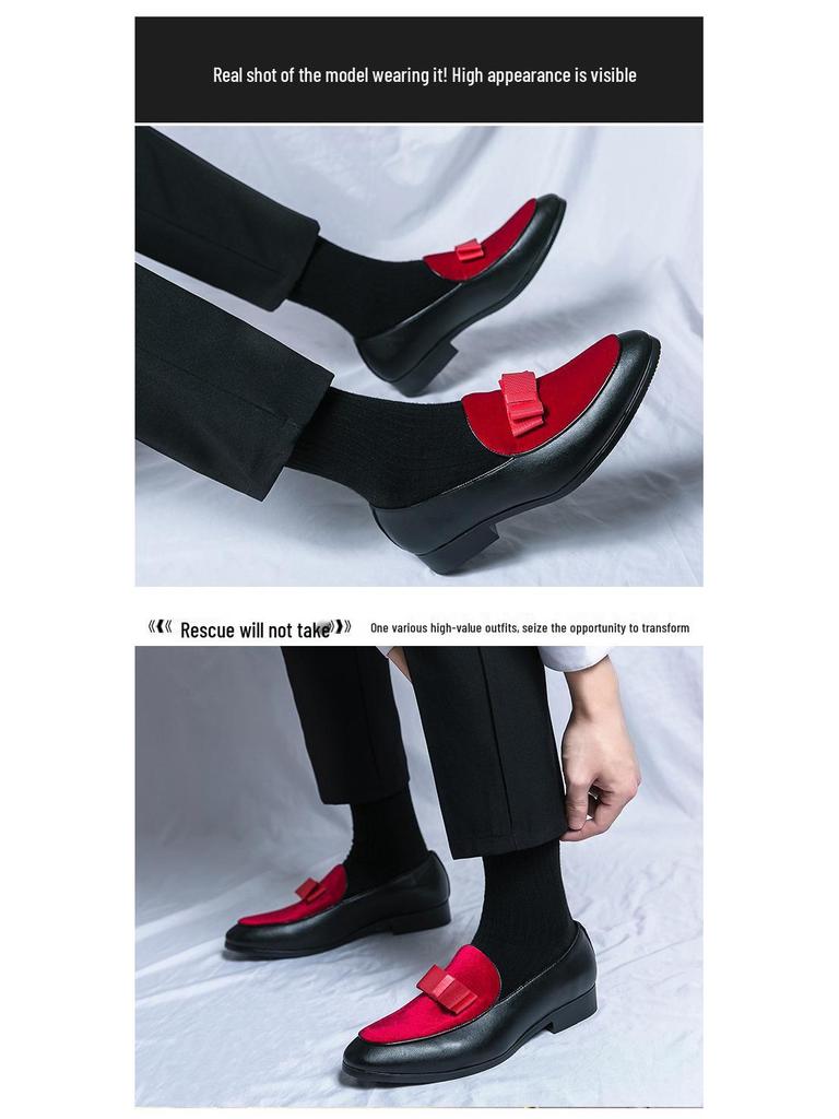 Men's Plus Size Pointed Toe Slip-on Leather Shoes for Formal, Business, Casual, or Wedding Events