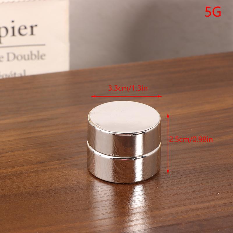 Cosmetic Jar 5-50G Face Cream Glass Bottle Silver Cream Jar Cosmetic Container Empty Nail Glue Jar Travel Makeup Container