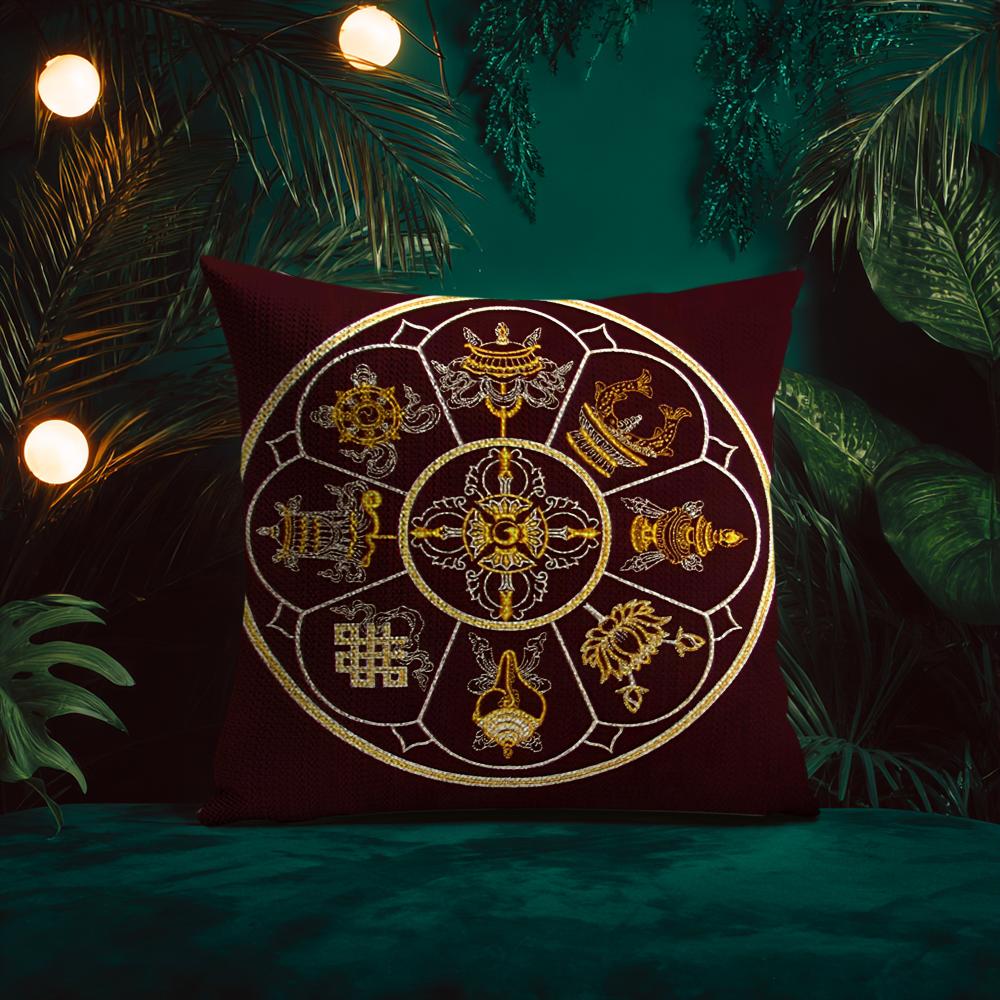 Buddhist Six Paths Of Reincarnation Cushion Cover Silky Elegant Comfort Sofa Bed Invisible Zipper Beach Pillowcase