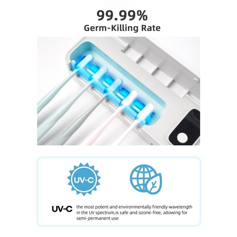 UV Toothbrush SterilizerWirelessly wall-mouted disinfecting toothbrush holder