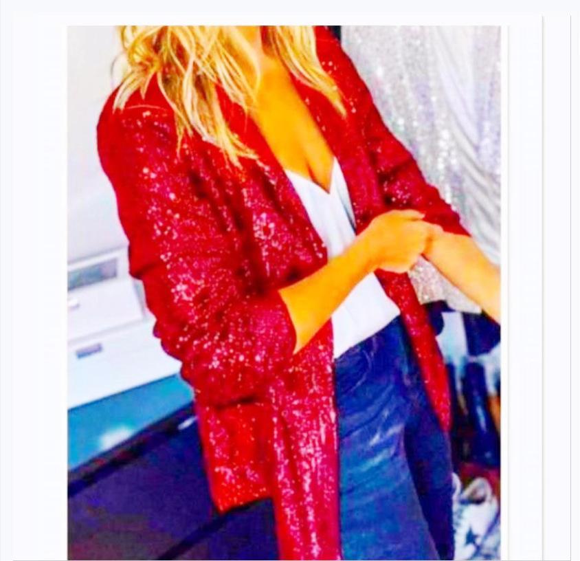 European & American Casual Multicolor Sequin Long Sleeve Suit Jacket