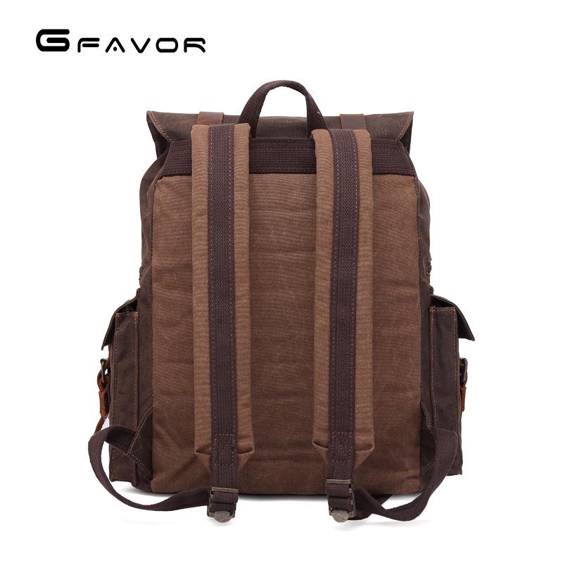 Zaino in Tela Cerata da Uomo - Zaino Impermeabile da Viaggio all'Aperto con Pelle Crazy Horse, Borsa Resistente Vintage a Doppia Tracolla 5358#