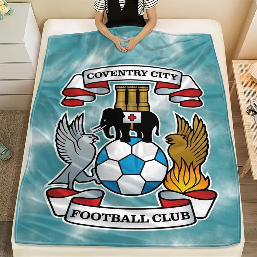 1PC Coventry City FC Print Flannel Blanket, High Quality Comfortable for All Seasons, Home Decor, Warmth and Comfort, Perfect for Christmas Gifts