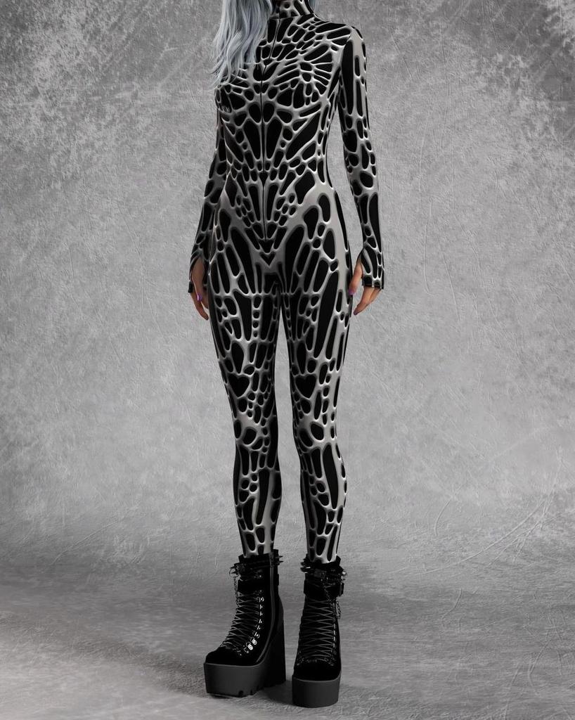 European Fantasy Halloween Costume Jumpsuit With 3d Digital Print For Cosplay Enthusiasts