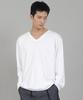 Seinteukeulu Plain V-Neck Sweatshirt Rvs-874 White
