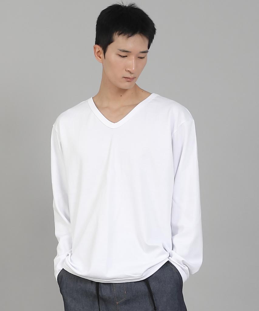 Seinteukeulu Plain V-Neck Sweatshirt Rvs-874 White