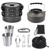 Camping Cookware Kit Nonstick Lightweight Backpacking Cooking Set Outdoor Cook Gear Pot Pan Bowl for Family Hiking Picnic Travel