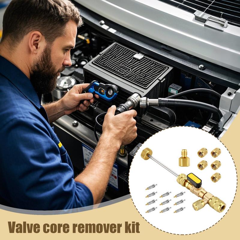 Valve Core Remover Core Extractor And Installer HVAC Valve Remover Installer Tool For Refrigeration Service Air Conditioning