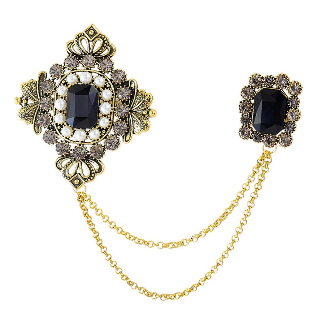 Men's High-End Honey Bee Tassel Brooch: Star, Crown, and Music Note Design Lapel Pin