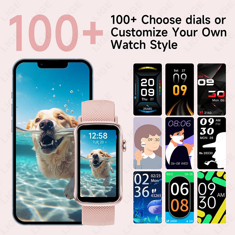 New Sports Smart Watch Women 1.47-Inch Full Touch Fitness Tracker IP68 Waterproof Men Smartwatch For Android IOS Phone