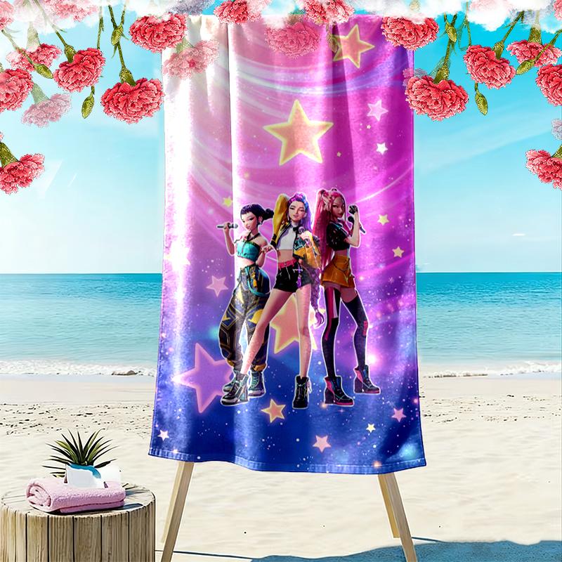 1 Stück Kpop Dämonenjäger Strandtuch, Weiches Strandtuch Geeignet für Strand Schwimmen, Outdoor Camping und Reisen