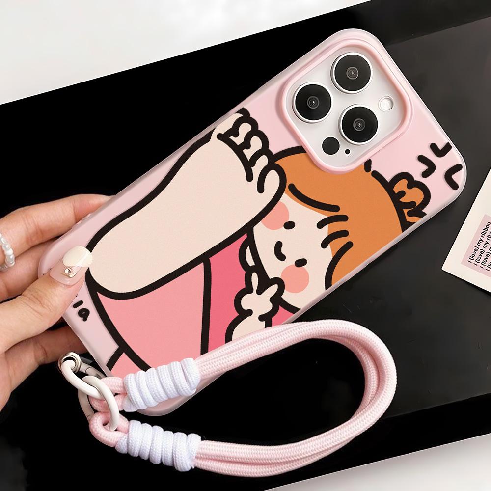 Bemalte Handyhülle für iPhone 15 11 13 14 für 15 16 Pro Max 12 13 16 Pro Niedlich Fasion Lustig Lanyard Handyhülle Neueste Top-Selling-Empfehlungen