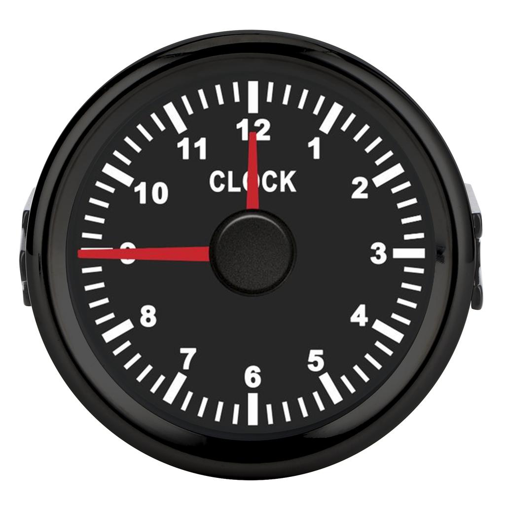 Instrument universal ceas 2in 0-12 orometru iluminare de fundal roșie 12V 24V pentru mașină barcă iaht motocicletă cadran negru negru
