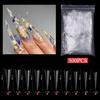 300/500pcs Stiletto Nail Tips Acrylic-Nails Long False Nails Clear/Natural Fake-Nails Half Coverage False Nail Tips
