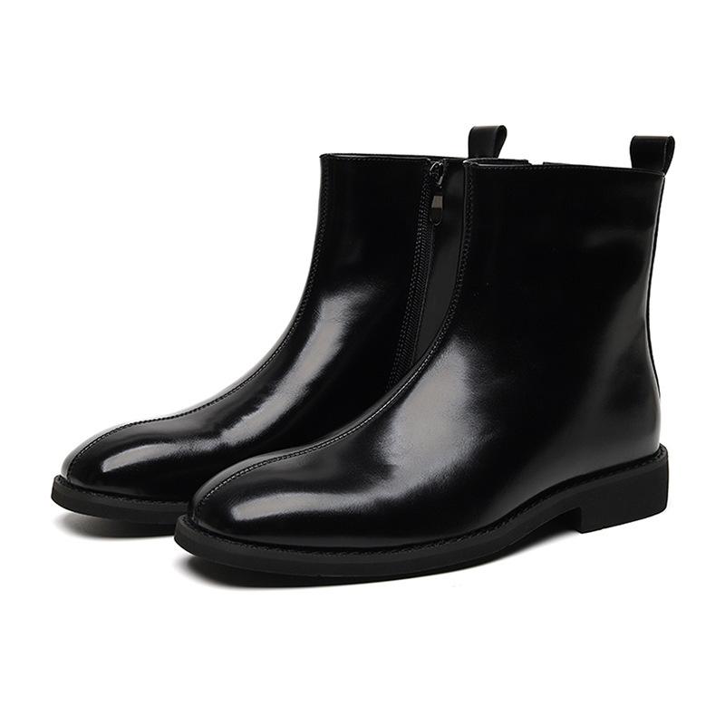 Chelsea boots high-top British Martin boots side zipper casual leather boots 2025 autumn and winter new 89757-R