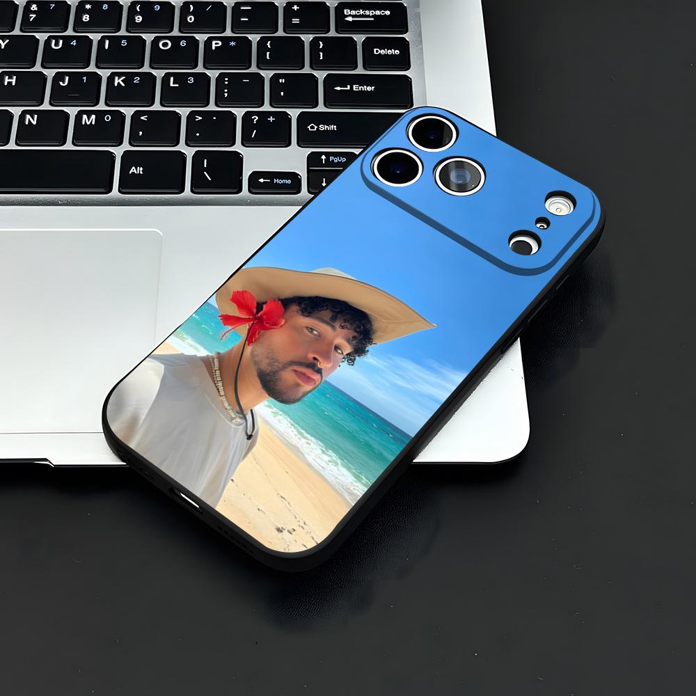 Coque de téléphone Singer B-Bad Bunny Pour IPhone 17 Air 16 E Pro Max 15 14 13 Mini 12 Pro 11 Max Plus Coque Souple Noire