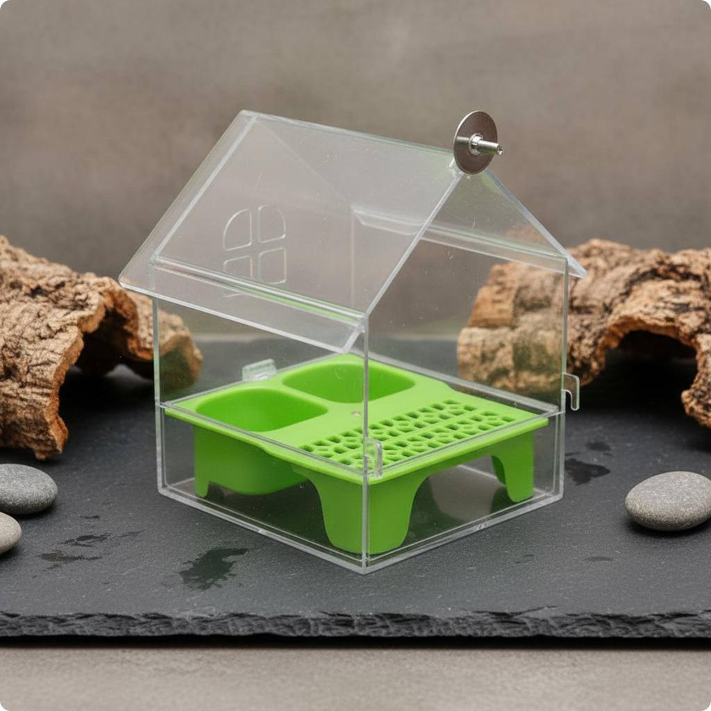 Mehrzweck-Terrariumhaus Multifunktionale Eidechsen-Badewanne Schildkröten-Futterbox Leichte Kaltblüter-Haustier-Wasserschale Hängend