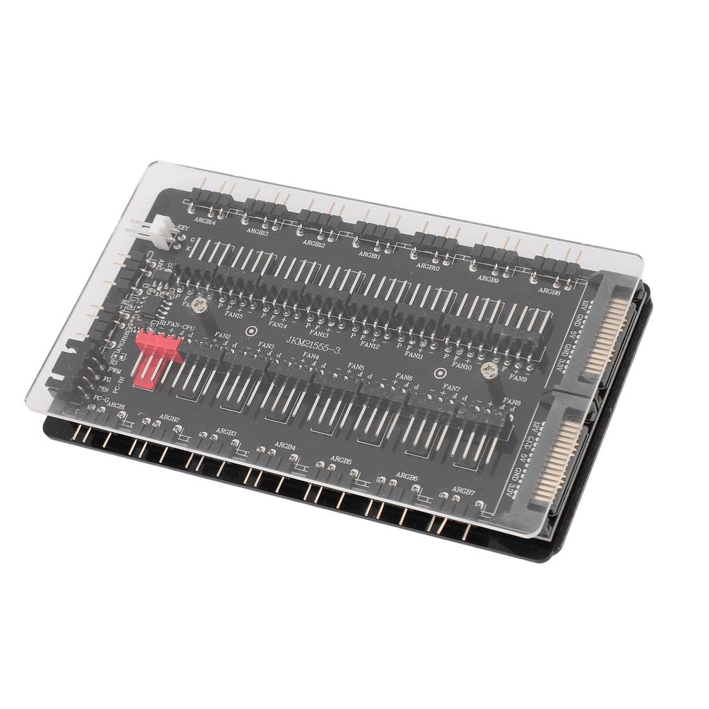 2 in 1 16 Way ARGB PWM Fan Hub SATA Interface Power Supply Magnetic 4Pin PWM 3Pin ARGB Case Fan Hub