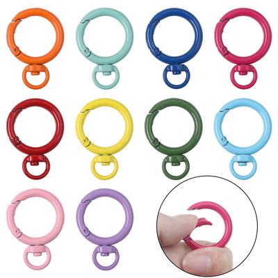 1-5Pcs Candy Color Round Love Keychain Spring Clasps For DIY Bag Hook Dog Buckle Connector Accessories