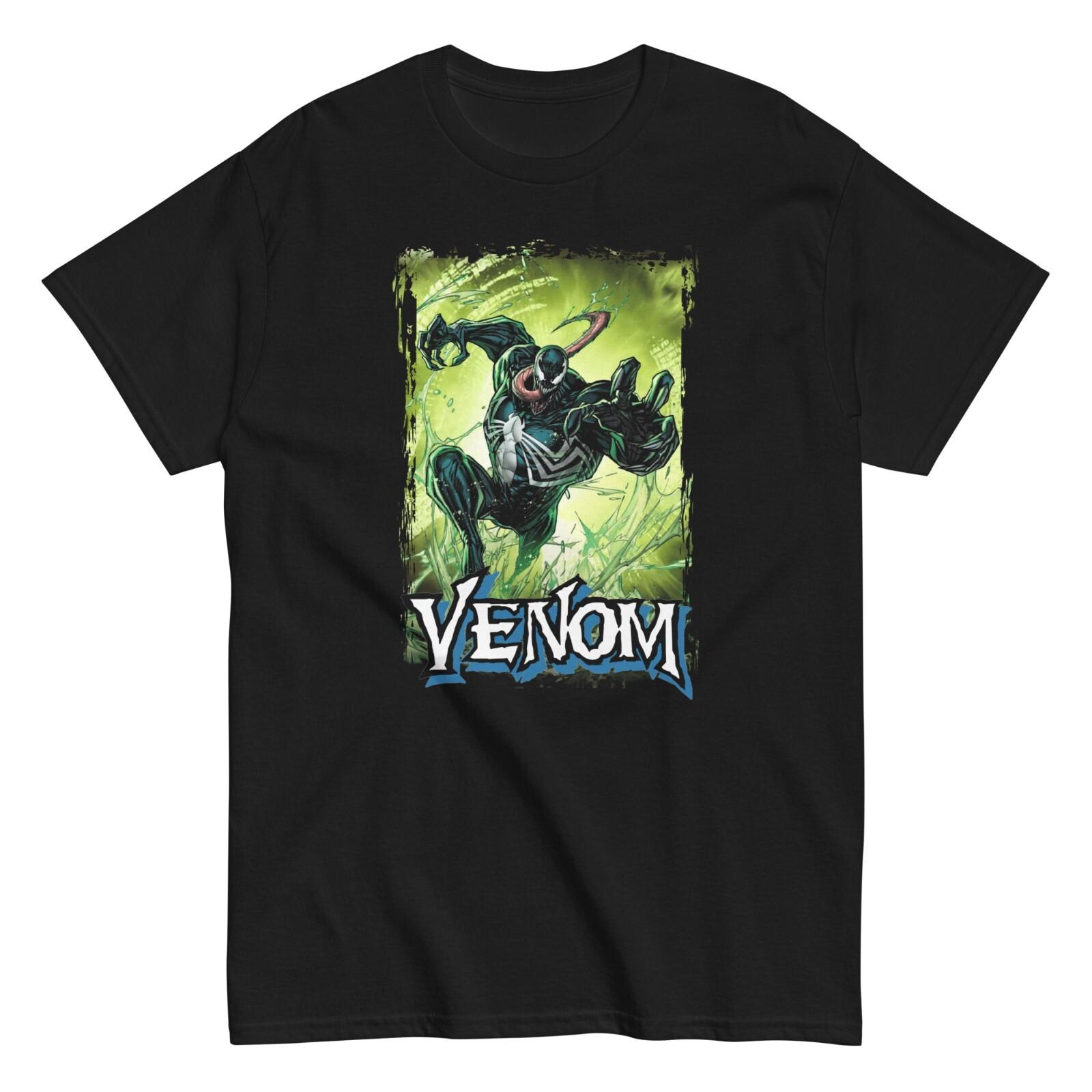 Venom Green Animated T Shirt Mens Licensed Marvel Comic Avengers Tee New Black S