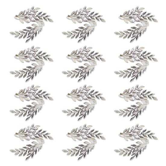 12 Pcs Wheat Head Napkin Rings Reusable Metal Napkin Holders Decorative Napkin Rings for Home Hotel Dining Table Parties Decor