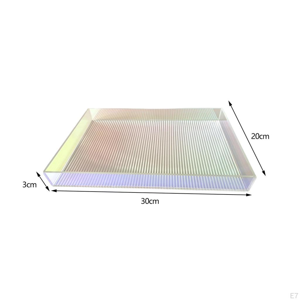 Colorful Acrylic Tray Vanity Versatile European Style Makeup Organizer Ornate Serving